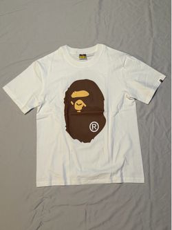 Bathing ape white tee logo print size L