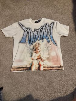 Mixed Emotions Rhinestone white and blue tee (Size L)