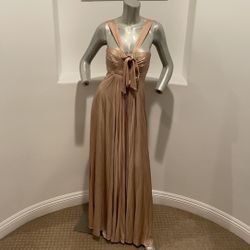 Bcbgmaxazria Gold Maxi Dress Size S