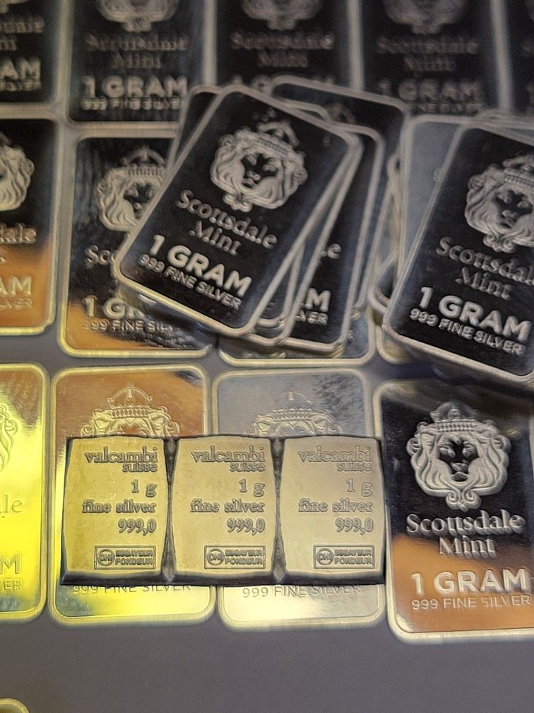 π 4G Silver Bundle 1g Scottsdale Silver + 3g VALCAMBI SILVER BARS