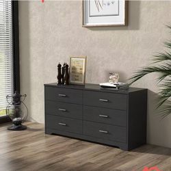 6 Drawer Dresser, Wide Modern Chest of Drawers, Organizer with Storage Drawers for Living Room Bedroom Hallway Closet (Black, 6 Drawers$100