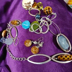 Funky Bead Strand & Earrings