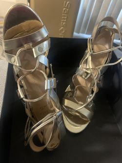 Gold Heels With strap Size 7 