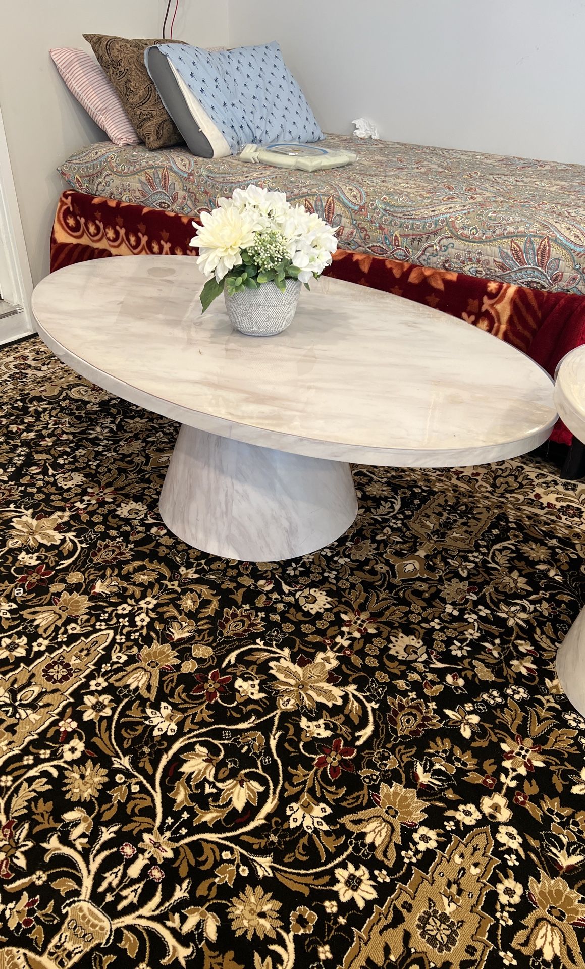 Brand New Marble Faux Coffee Table Set