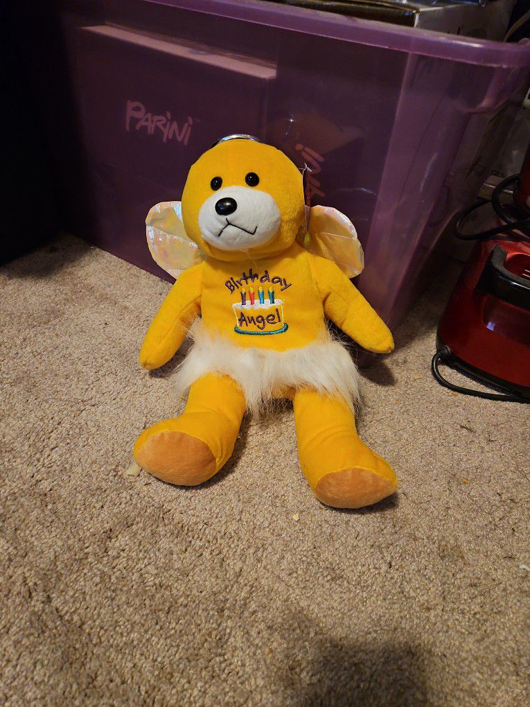 Sugarloaf Birthday Angel 13" Yellow Teddy Bear