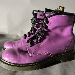 Girls Dr. Martens 1460 J Glitter Pink Boots Size 5 girls