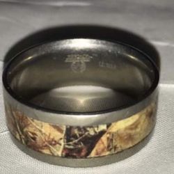 MEN'S TITANIUM WEDDING BAND RING SIZE 12.5 REALTREE CAMO ENGAGEMENT PROMISE RINGS JEWELRY  EXCELLENT 