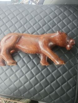 Wooden tiger statue from africa