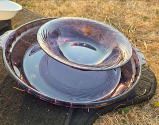 PYREX amethyst bowl & pie dish