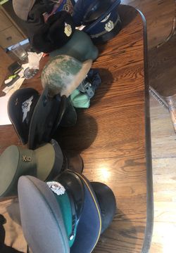 Old vintage military hats and helmets USA Russia japan Air Force arm usmc