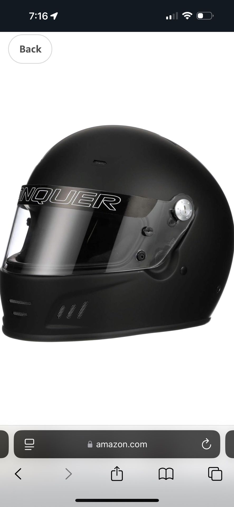 Conquer Snell SA2020 Full Face Auto Racing Helmet 50+ bought in past month
