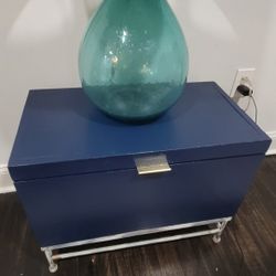 navy blue decorative storage chest