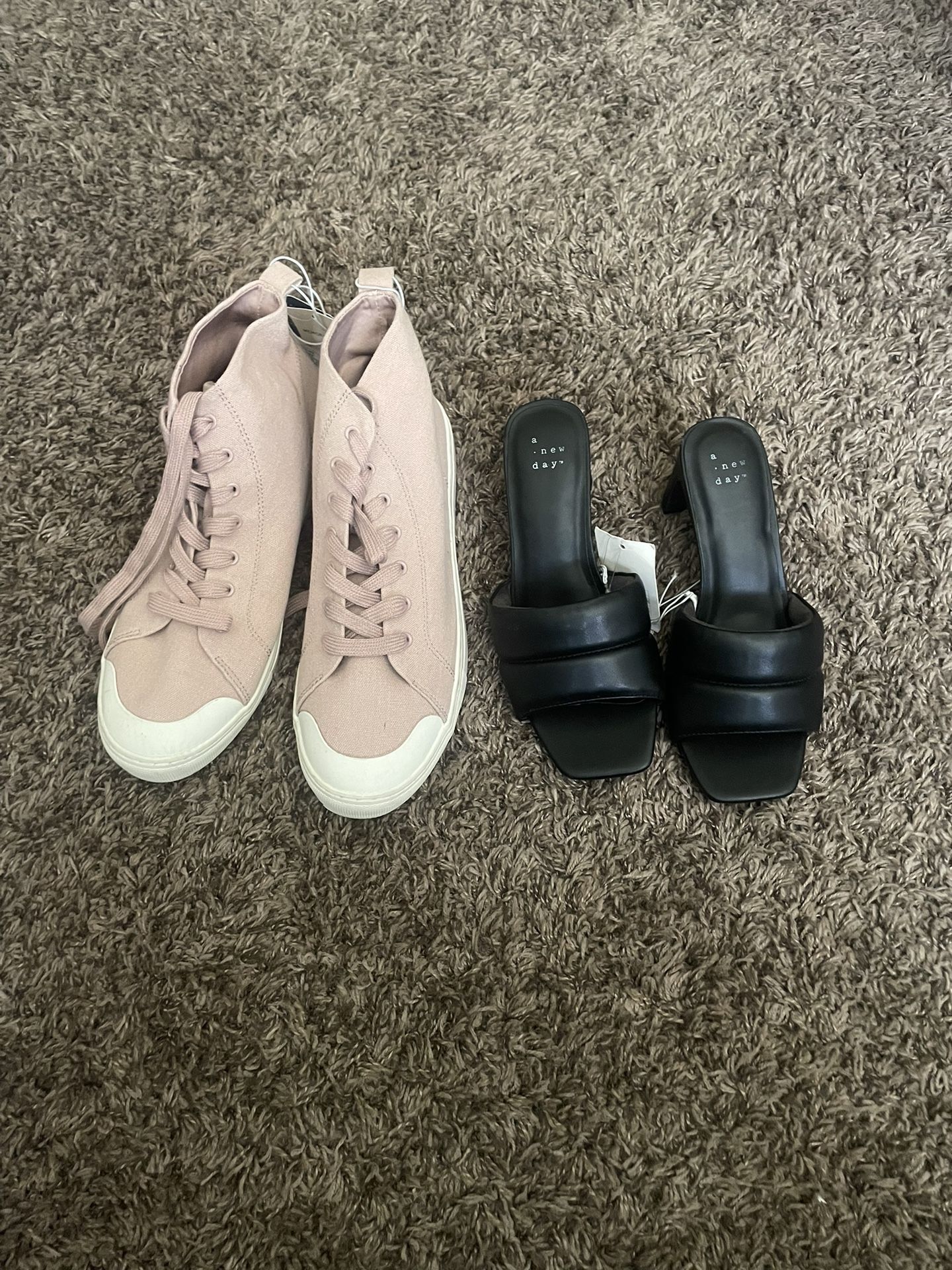 Pink Boots Black Heels