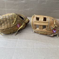 Louisville Slugger Big Daddy & Rawlings 9380 LHT Baseball Gloves