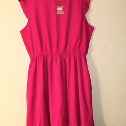 NWT Pink Ruffled Sleeveless  Midi Dress Medium