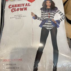 Women Clown Halloween Costume Size L