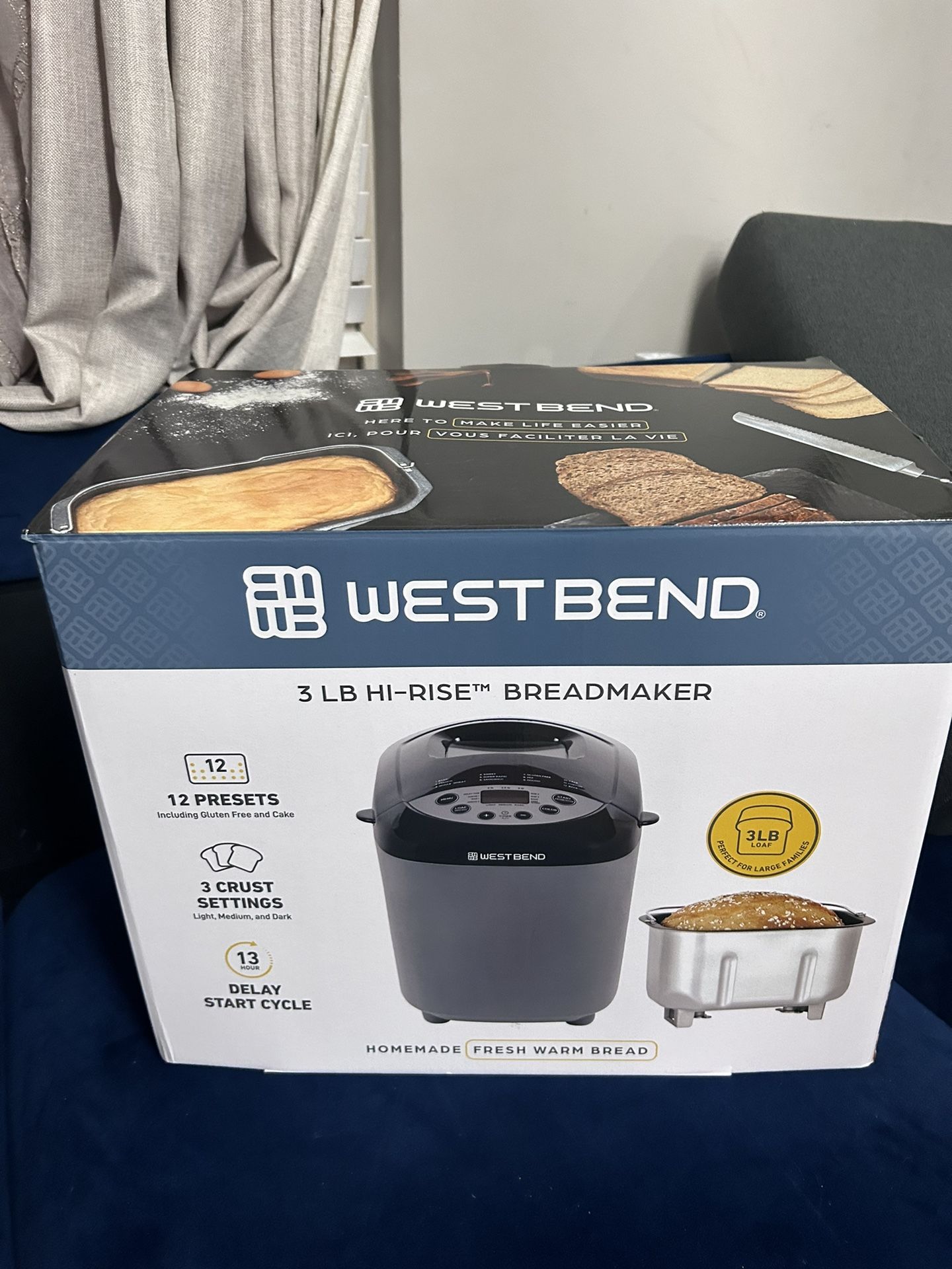 West Bend Hi-Rise Bread Maker with 12 Preset Digital Controls