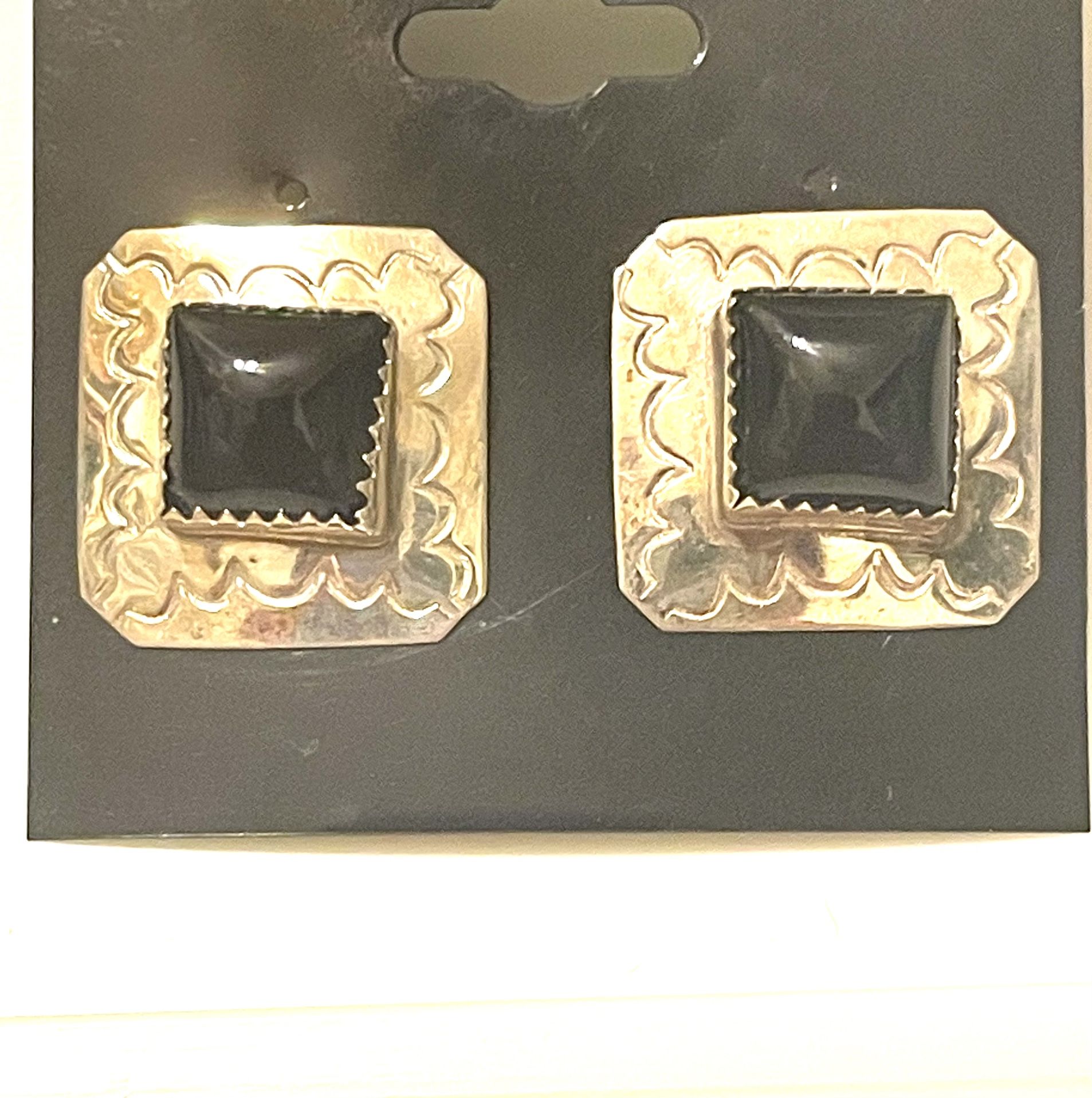 Sterling Onyx Earrings 