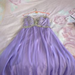 Purple Custom Rapunzel Style Dress Sweetheart Cut 