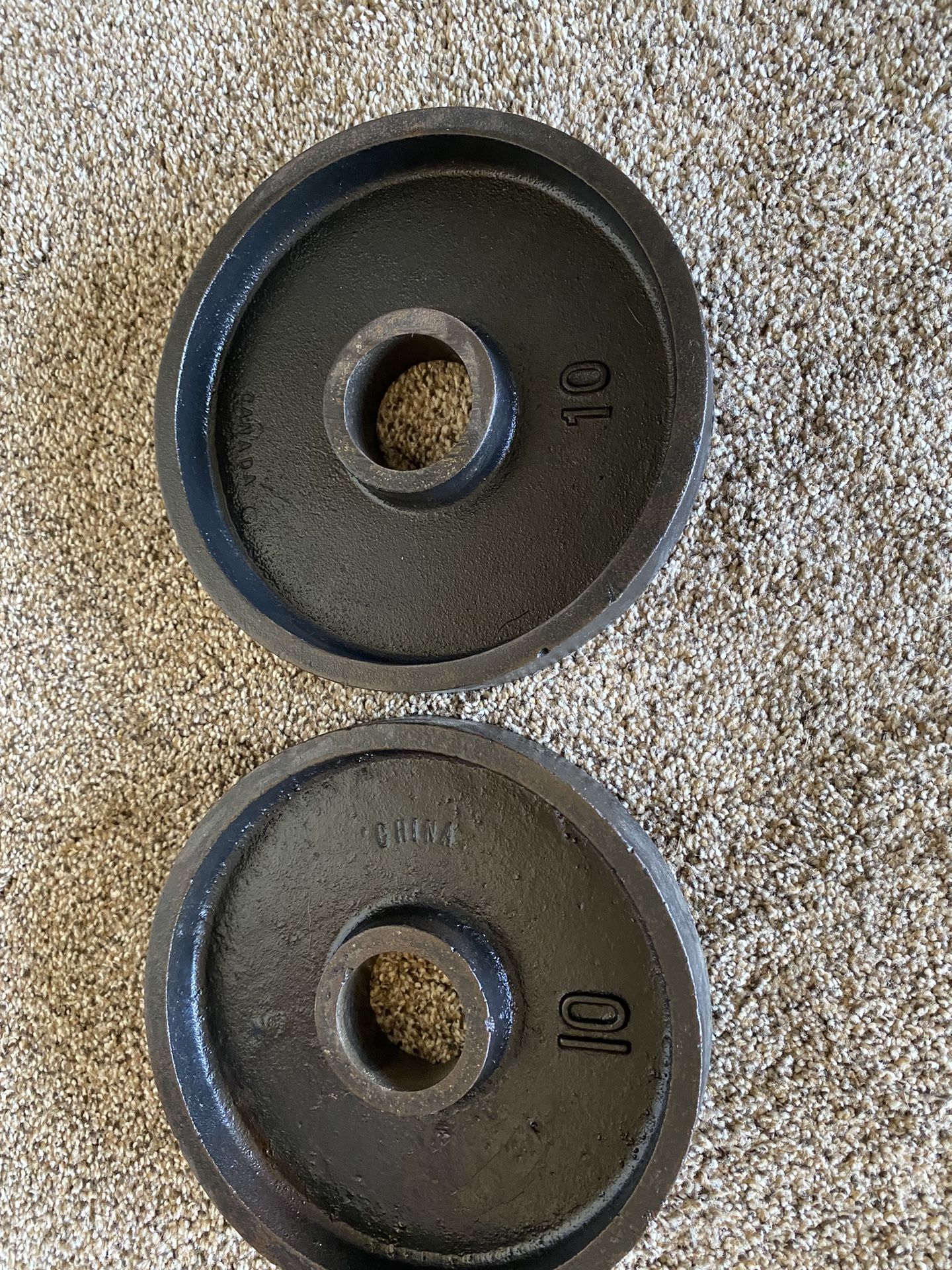 2-10lb Cast Iron Olympic Weight Plates