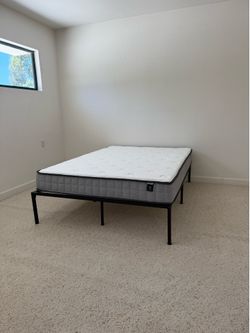 Queen bed frame & mattress