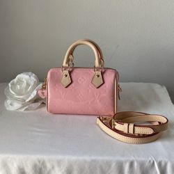Louis Vuitton Vernis Monogram Nano Speedy Mochi Pink ONLY $300!!