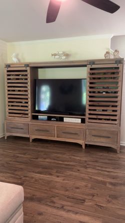 Rustic Wood Entertainment Center