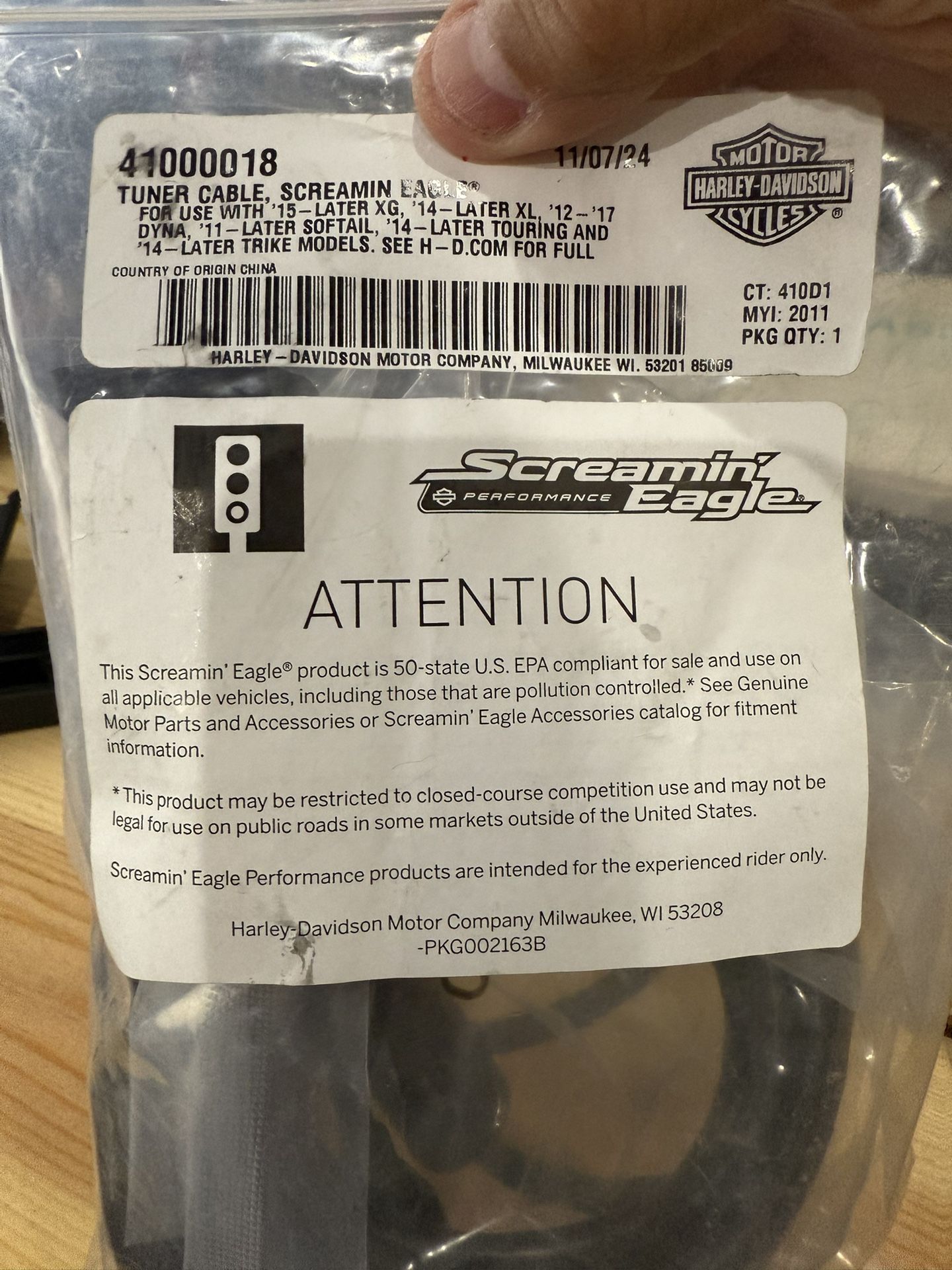 Screaming Eagle Tuner And Cable