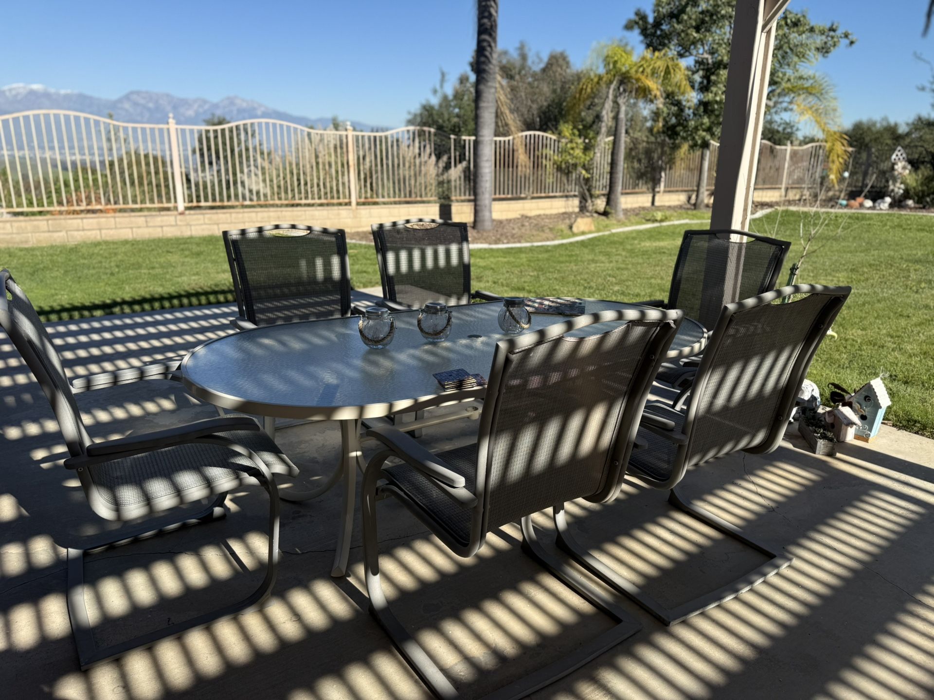 Outdoor Dining Table And Six Chairs