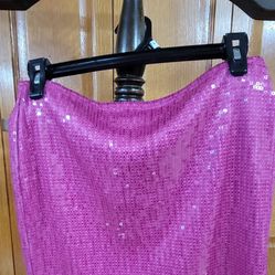Womens Blingy Pink Skirt Size L