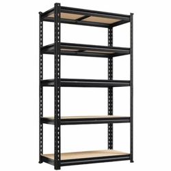 #E. Heavy Duty Shelving Unit - 5 Tier 2000LB Capacity Metal Garage Storage Shelves for Organization $20