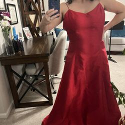 Red 100% Silk Ralph Lauren Gown Size 10