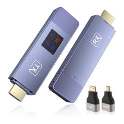 Wireless HDMI Transmitter and Receiver, Wireless HD Extender Plug & Play Portable 2.4G/5G with LED Screen HDMI Kit for Streaming Video and Audio to Mo