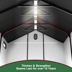 8 ft. W x 12 ft. D Plastic Storage Shed with Floor