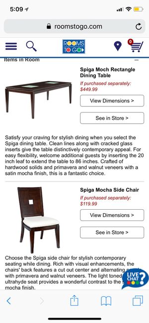 Spiga Mocha 5pc Dining Room Table And Chairs For In Miami Fl Offerup