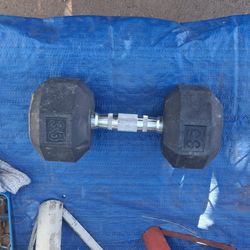 35lb Hexhead Rubber Dumbbell 