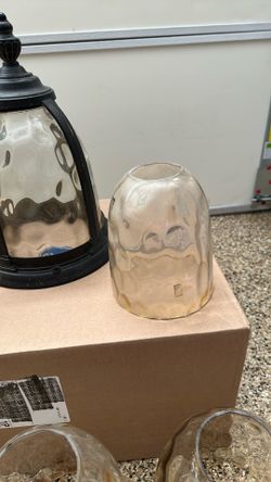 Glass Replacement Outdoor Lamps 6 Large 9”x7-1/2, 2 Small 7”x5-1/2” $30