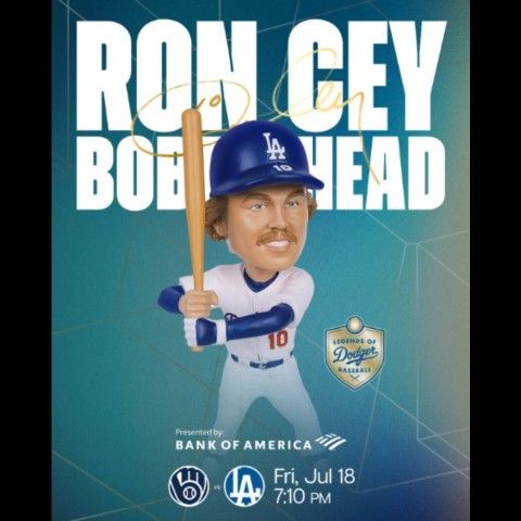 4 Seats On Reserve 20 Aisle Seats. Ron Cey Bobblehead Giveaway/and Drone Show Vs. Brewers. $70 Each