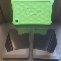 Lot Of 2 Amazon Kindle Fire Tablets With Case