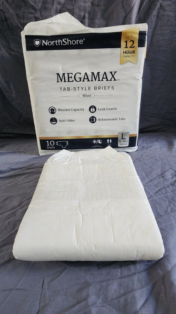 Northshore MegaMax Adult Diapers ABDL Large  Per Piece