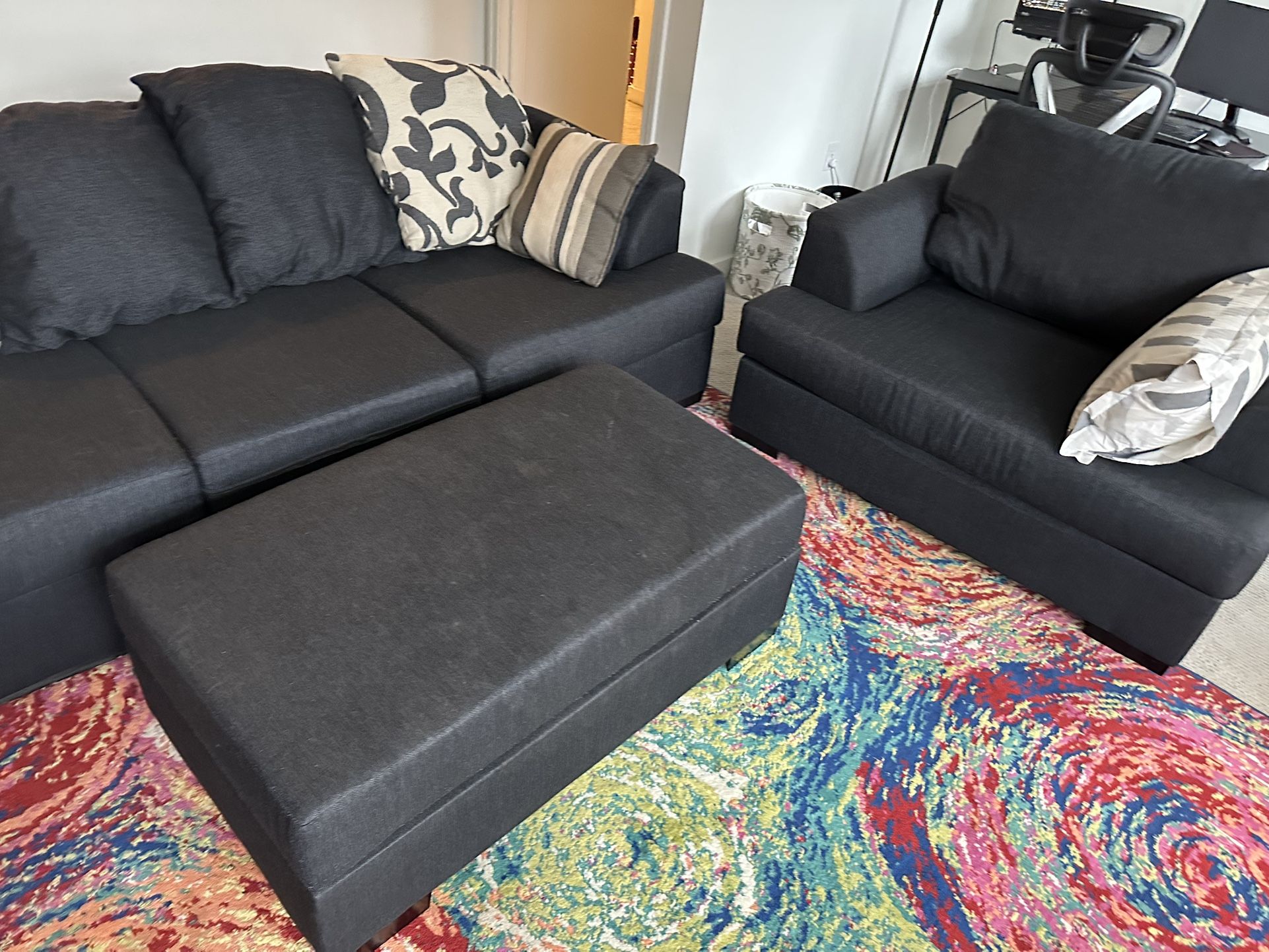 Couch and Ottoman Set