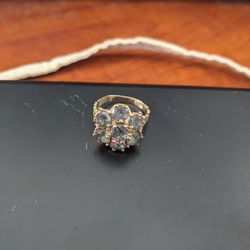 10K Cluster Mystic Opal 4.2 Grams Ring Cocktail Ring