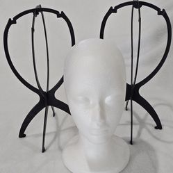 New  Wig Stands & 1 Styrofoam Mannequin Head Wig