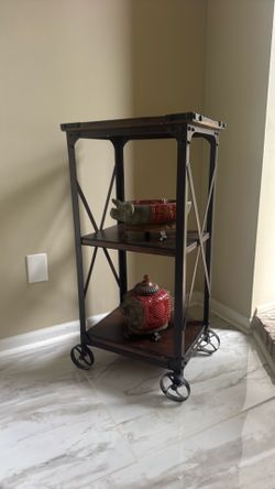 Industrial Style Cart/Side Table 37 x 18 1/2 x 14 in. (94 x 47 x 35.6 cm.)