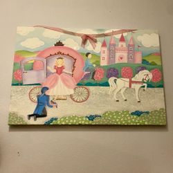 Large Princess Carriage Canvas Wall Art (36x24)