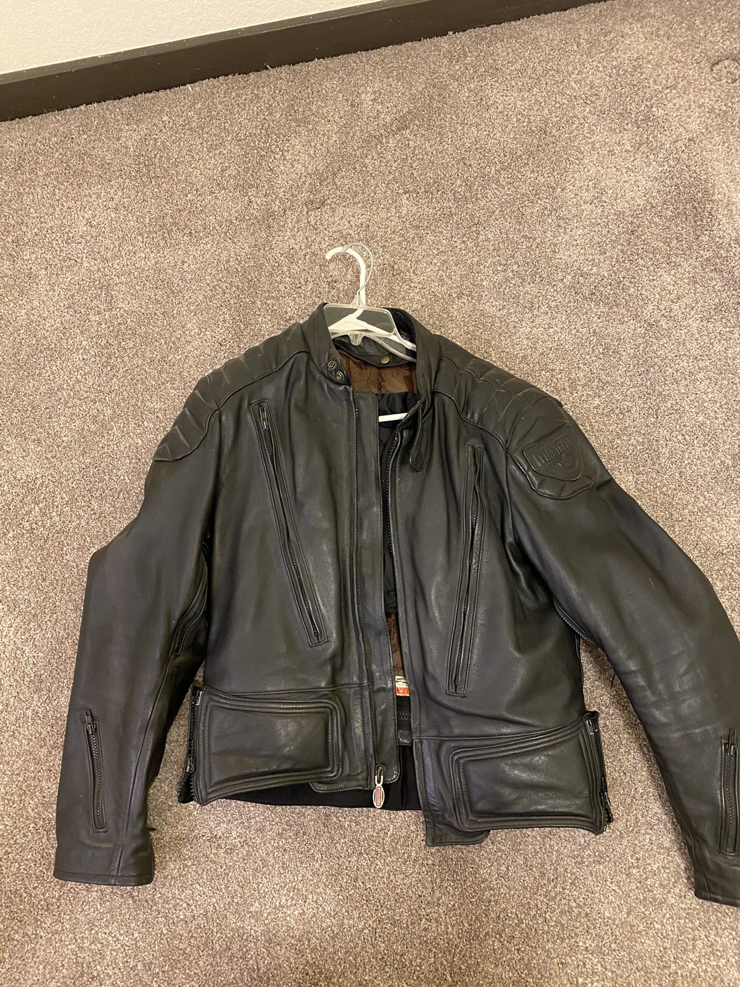 First gear genuine leather motorcycle jacket