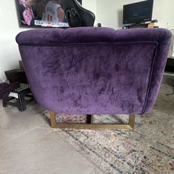 Purple Suede Love Seat 