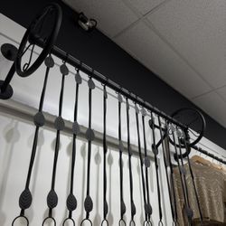 Clothing Rack Black Metal Retail Display With Shelve