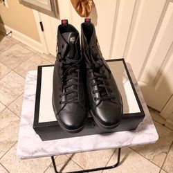 Gucci Leather High-Top Sneakers