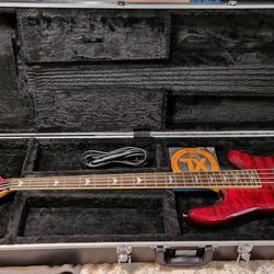 Schecter Stiletto Extreme 4 Bass Guitar - Black Cherry, new strings, hard case and a 10 foot cord. 